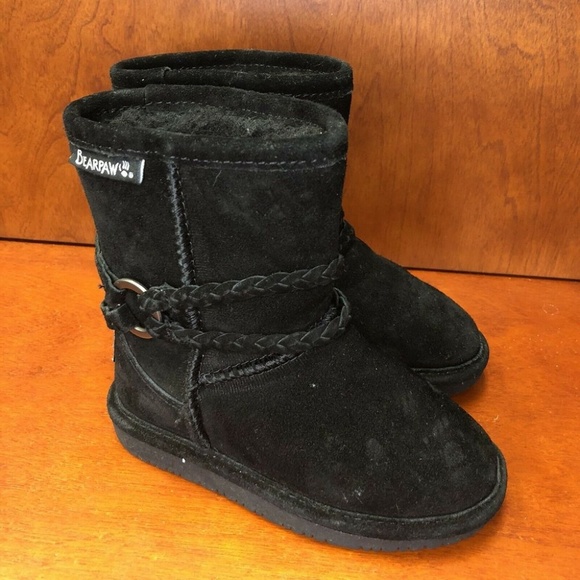 Bearpaw Toddler Black Lined Comfy sz 9 Slip On - Picture 4 of 8